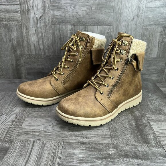CLIFFS by White Mountain Hope City Hiker Women's size 8.5 Brown Boots C33714 - Picture 3 of 8